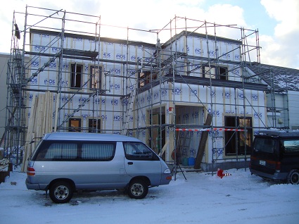Ａ邸新築工事　サイディング下地と除雪